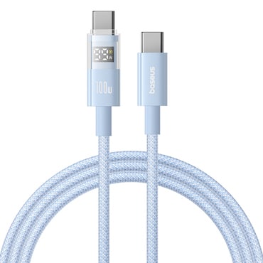 Polnilni in podatkovni 100W USB-C v USB-C kabel Baseus "Data Cable Display 2" - 1m - galaxy blue