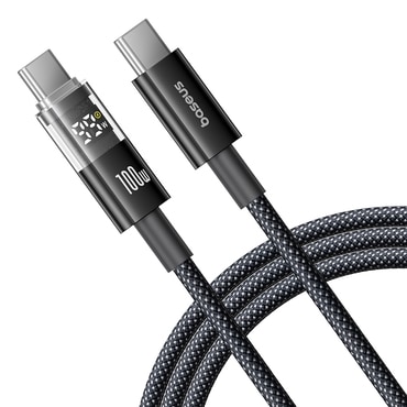 Polnilni in podatkovni 100W USB-C v USB-C kabel Baseus "Data Cable Display 2" - 1m - cosmic black