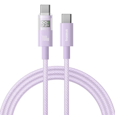 Polnilni in podatkovni 100W USB-C v USB-C kabel Baseus "Data Cable Display 2" - 1m - nebula purple