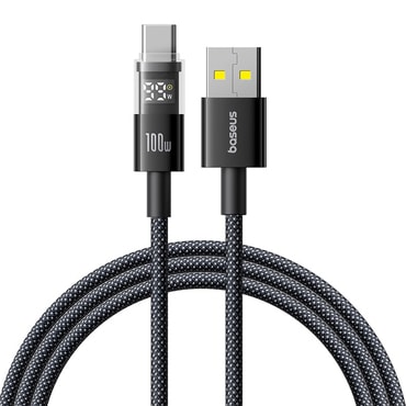 Polnilni in podatkovni 100W USB-A v USB-C kabel Baseus "Data Cable Display 2" - 1m - cosmic black
