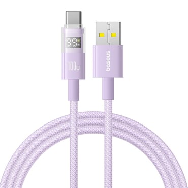 Polnilni in podatkovni 100W USB-A v USB-C kabel Baseus "Data Cable Display 2" - 2m - nebula purple