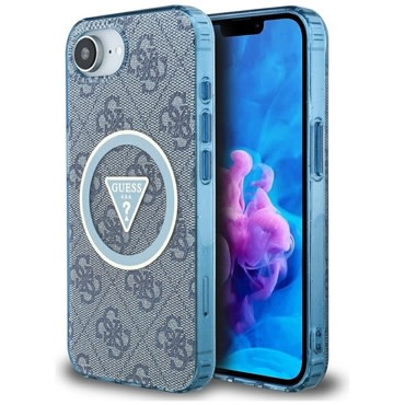 Ovitek Guess "IML Metal Glitter 4G Circle Triangle MagSafe" za iPhone 16e / 17e - blue