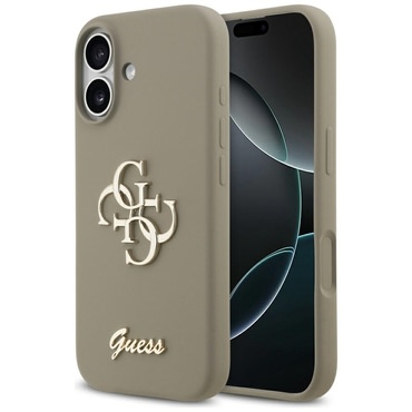 Ovitek Guess "Silicone Big 4G Script" za iPhone 17 - brown