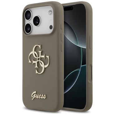 Ovitek Guess "Silicone Big 4G Script" za iPhone 17 Pro - brown