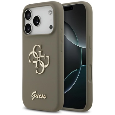 Ovitek Guess "Silicone Big 4G Script" za iPhone 17 Pro Max - brown