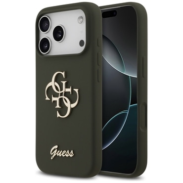 Ovitek Guess "Silicone Big 4G Script" za iPhone 17 Pro - khaki