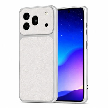 TPU gel ovitek s teksturo umetnega usnja za Honor 600 Pro - bel