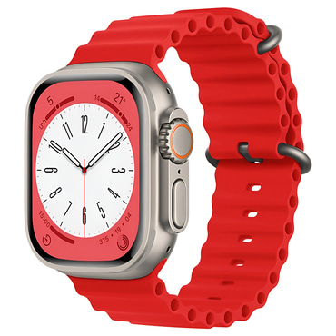 Silikonski pas za pametno uro Techsuit "W038" za Apple Watch (42mm / 44mm / 45mm / 46mm / 49mm) - rdeč