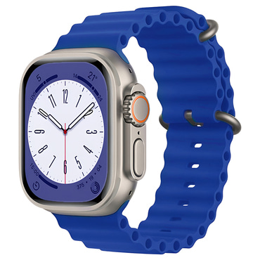 Silikonski pas za pametno uro Techsuit "W038" za Apple Watch (42mm / 44mm / 45mm / 46mm / 49mm) - moder
