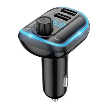 FM oddajnik in avtopolnilec Yesido "Y44" 2x USB-A, LED prikazovalnik, RGB lučka, Bluetooth 5.0 - black