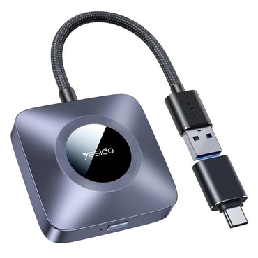 USB-A v USB-C OTG adapter Yesido "KM23" Bluetooth V5.0, 1080P - grey