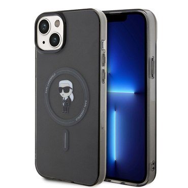 Ovitek Karl Lagerfeld "IML MagSafe" za iPhone 15 Plus - black ikonik