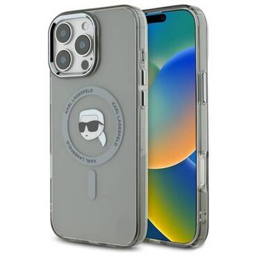 Ovitek Karl Lagerfeld "IML MagSafe" za iPhone 16 Pro - metal karl`s head