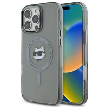 Ovitek Karl Lagerfeld "IML MagSafe" za iPhone 16 Pro - metal choupette"s head