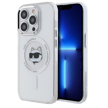 Ovitek Karl Lagerfeld "IML MagSafe" za iPhone 13 Pro Max - white metal choupette`s head