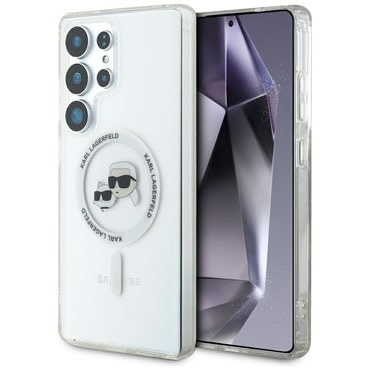 Ovitek Karl Lagerfeld "IML MagSafe" za Samsung Galaxy S25 Ultra - metal karl and choupette heads