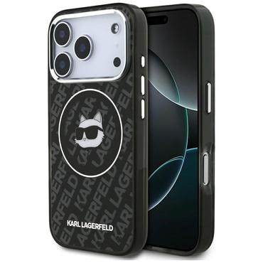 Ovitek Karl Lagerfeld "IML MagSafe" za iPhone 17 Pro - black choupette`s head