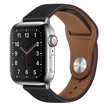 Usnjen pas Techsuit "W033" za Apple Watch (42mm / 44mm / 45mm / 46mm / 49mm) - črn