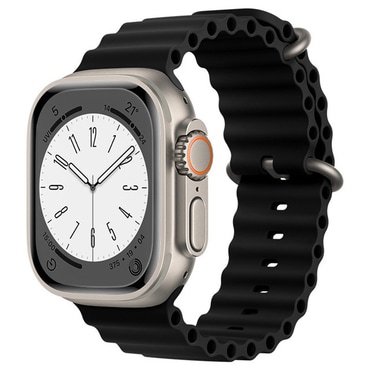 Silikonski pas za pametno uro Techsuit "W038" za Apple Watch (42mm / 44mm / 45mm / 46mm / 49mm) - črn
