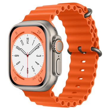 Silikonski pas za pametno uro Techsuit "W038" za Apple Watch (42mm / 44mm / 45mm / 46mm / 49mm) - oranžen