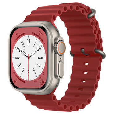 Silikonski pas za pametno uro Techsuit "W038" za Apple Watch (42mm / 44mm / 45mm / 46mm / 49mm) - temno rdeč