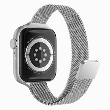 Jekleni pas Techsuit "W034" za Apple Watch (38 / 40 / 41 / 42mm) - srebrn