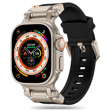 Silikonski pas Techsuit "W064" za Apple Watch (42mm / 44mm / 45mm / 46mm / 49mm) - črn