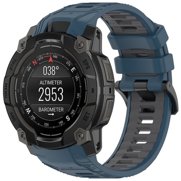 Silikonski pas Techsuit "W077" za Garmin Instinct 3 50mm / Instinct 3 50mm Solar - moder / siv