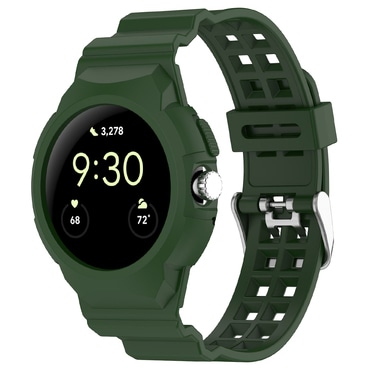 Silikonski pas Techsuit "W065" za Google Pixel Watch / Watch 2 / Watch 3 41mm / Watch 4 41mm - zelen