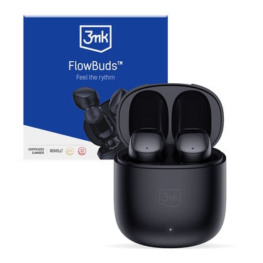 Bluetooth slušalke 3mk "FlowBuds" BT 5.3 z Hi-Fi kakovostjo zvoka, zmanjšanje hrupa in upravljanje na dotik - black