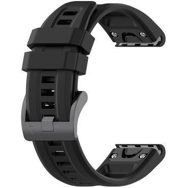 Univerzalen silikonski pas Techsuit QuickFit "W060" 26mm za pametne ure - črn
