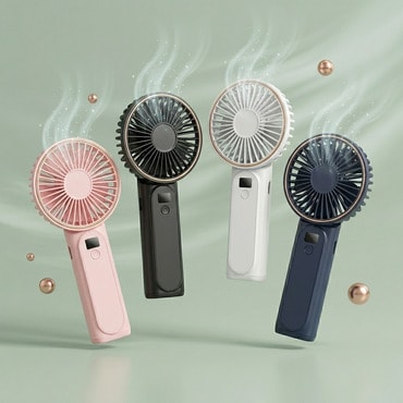 Mini ročni ventilator Techsuit "M12" z LED prikazovalnikom, USB-C polnjenjem, 6 hitrostmi, 5000mAh