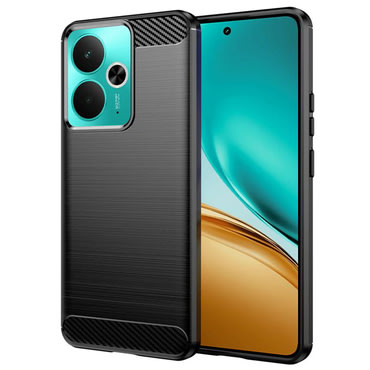 TPU gel ovitek "Brushed Carbon" za Realme 14 5G - črn