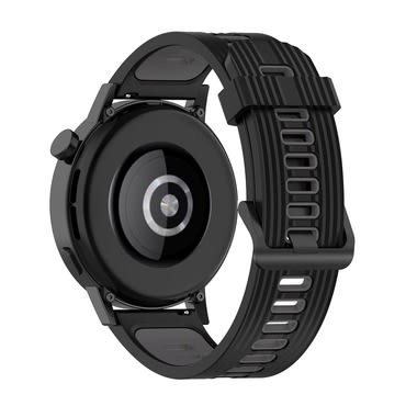 Univerzalen silikonski pas Techsuit "W002" 20mm za pametne ure - črn