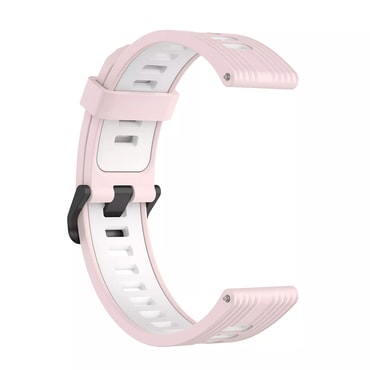 Univerzalen silikonski pas Techsuit "W002" 20mm za pametne ure - pink / bel 