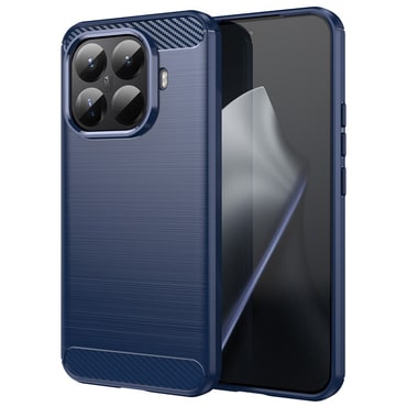 TPU gel ovitek "Brushed Carbon" za Xiaomi 15T Pro - moder
