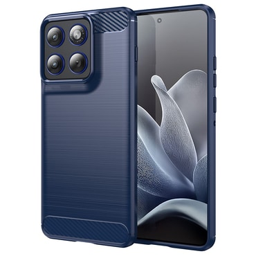 TPU gel ovitek "Brushed Carbon" za Motorola Edge 70 - moder