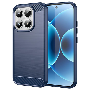 TPU gel ovitek "Brushed Carbon" za Xiaomi 17 - moder