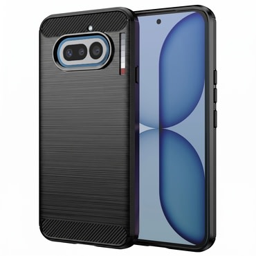 TPU gel ovitek "Brushed Carbon" za Nothing Phone (4a) - črn