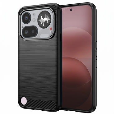 TPU gel ovitek "Brushed Carbon" za Nothing Phone (4a) Pro - črn