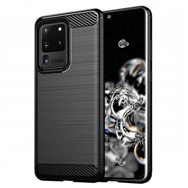 TPU gel ovitek "Brushed Carbon" za Samsung Galaxy S20 Ultra - črn