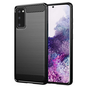 TPU gel ovitek "Brushed Carbon" za Samsung Galaxy S20 - črn