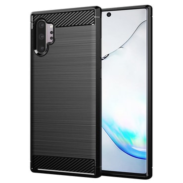 TPU gel ovitek "Brushed Carbon" za Samsung Galaxy Note 10 Plus - črn