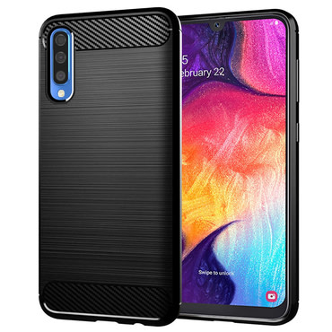 TPU gel ovitek "Brushed Carbon" za Samsung Galaxy A50 / A30s / A50s - črn