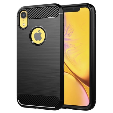 TPU gel ovitek "Brushed Carbon" za iPhone XR - črn