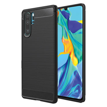 TPU gel ovitek "Brushed Carbon" za Huawei P30 Pro - črn