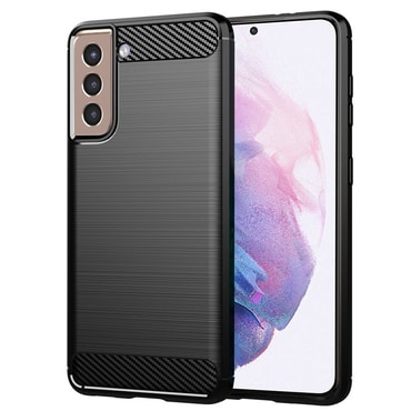TPU gel ovitek "Brushed Carbon" za Samsung Galaxy S21 Plus - črn