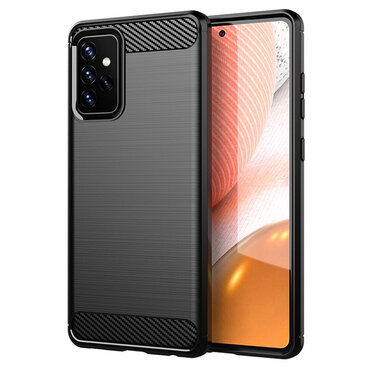 TPU gel ovitek "Brushed Carbon" za Samsung Galaxy A72 - črn