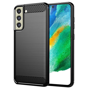 TPU gel ovitek "Brushed Carbon" za Samsung Galaxy S21 FE 5G - črn