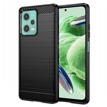 TPU gel ovitek "Brushed Carbon" za Xiaomi Redmi Note 12 5G - črn